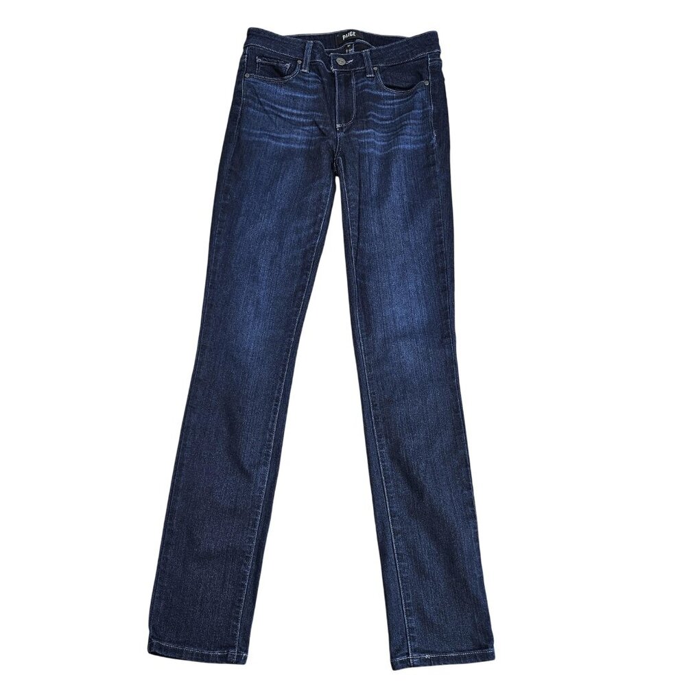 Paige Skyline Skinny Jeans Womens 27 Blue Dark Wash Mid Rise Stretch Denim